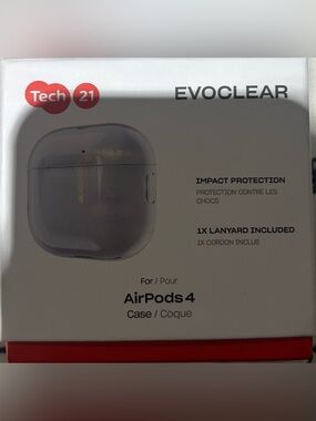 tech21 EvoClear Transparent Case for AirPods 4 - Clear
